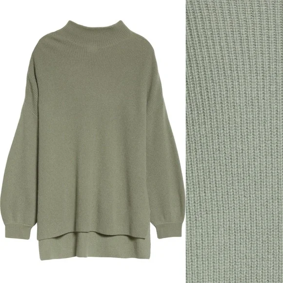 Alice and Olivia caprice drop shoulder tunic sweater in sage green
